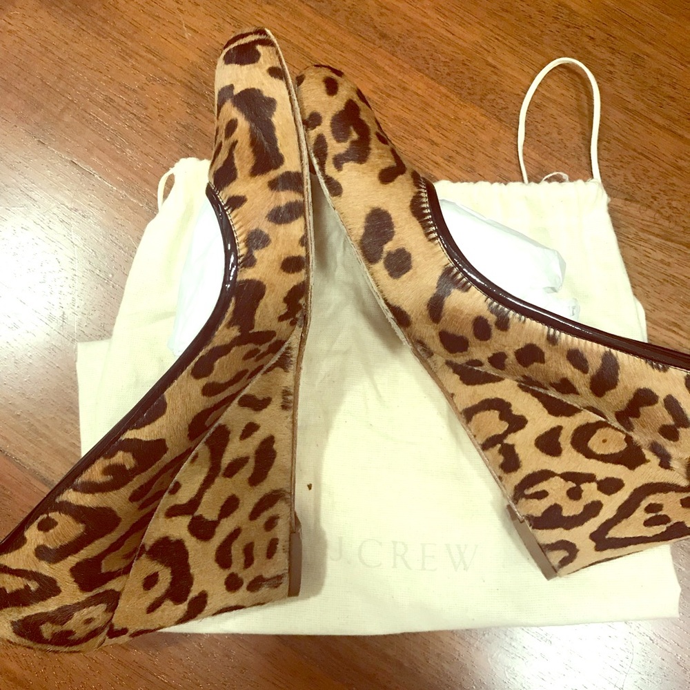 Jcrew Collection leopard wedge pumps